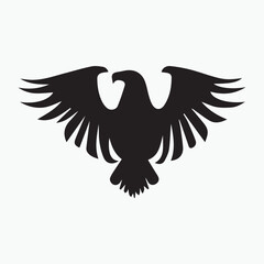 Black eagle head logo Vector Silhouette on white