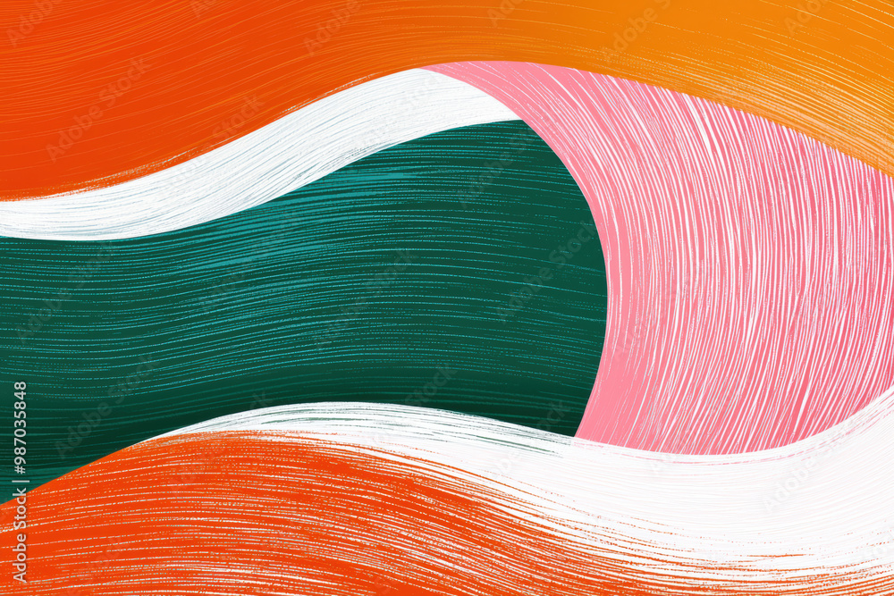 Poster colorful abstract waves with vibrant brushstroke textures creating a dynamic visual experience, perf