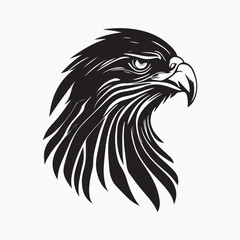Black eagle head logo Vector Silhouette on white