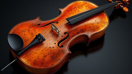 Fototapeta premium A beautifully crafted violin showcasing intricate details, perfect for music lovers and artists seeking creativity and elegance.