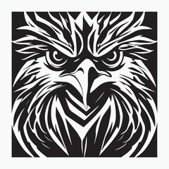 Black eagle head logo Vector Silhouette on white