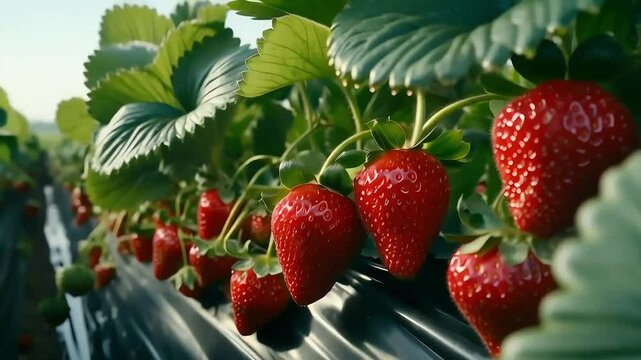 Fresh Picked Strawberries in Sunlight