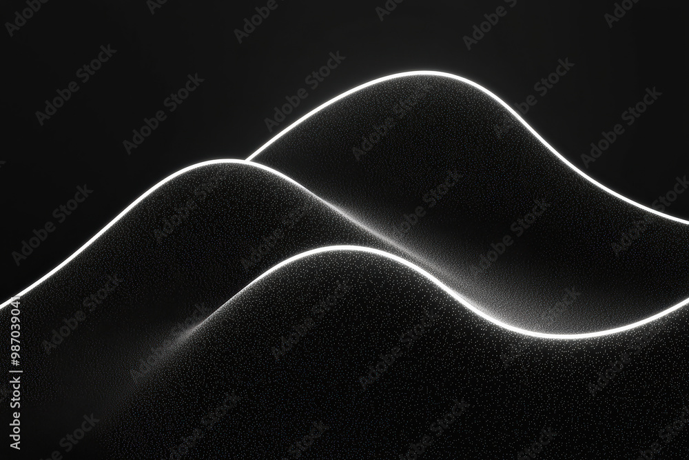 Aufkleber abstract wavy lines create a modern and minimalist design in black and white, ideal for backgrounds 