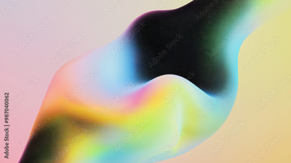 Poster grainy background. a vibrant wave of color flows gracefully across a soft backdrop, creating a sense
