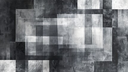 Abstract Geometric Shapes with a Grayscale Texture Background