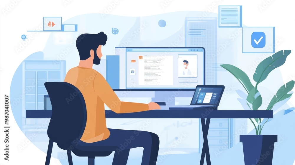Poster a remote worker using a secure vpn and encrypted communication tools, ensuring data protection while