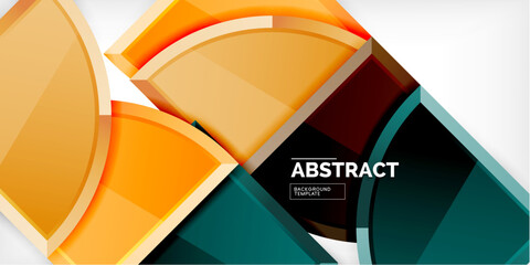 Abstract background - circles and round triangles with 3d effect. Vector Illustration For Wallpaper, Banner, Background, Card, Book Illustration, landing page