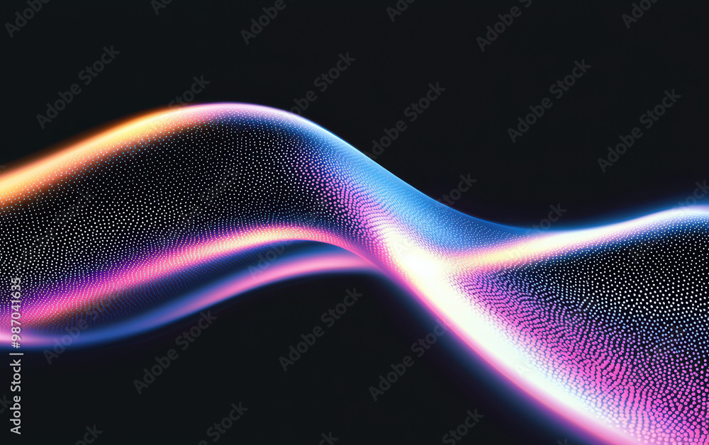 Poster grainy background. vibrant abstract wave with luminous colors and dynamic flow, creating a mesmerizi