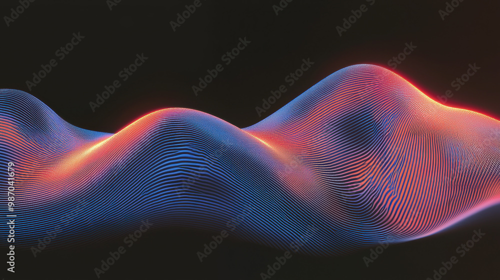 Poster grainy background. abstract wave pattern with vibrant colors and smooth lines, creating a dynamic vi