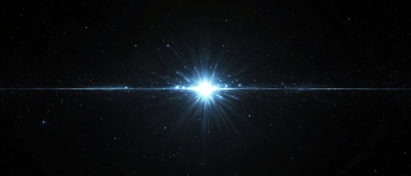 Fototapeta Abstract Cosmic Light Burst in Blue Space Background