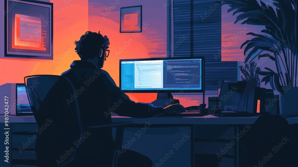 Poster a secure work-from-home setup with a vpn connection and encrypted communication tools for data prote