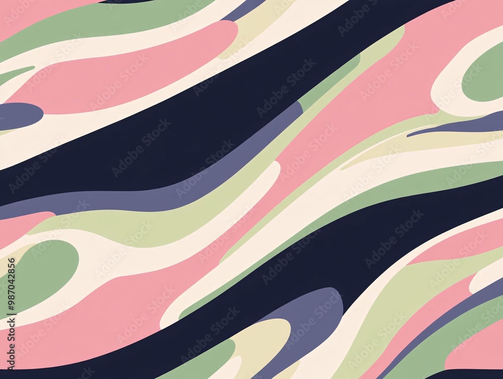 Poster abstract wave pattern in soft colors.