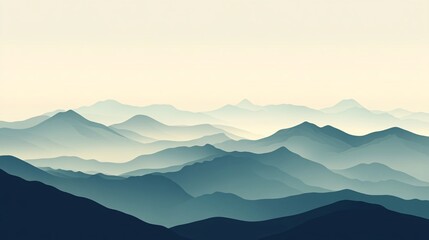 Fototapeta premium Serene mountain landscape with soft tones.