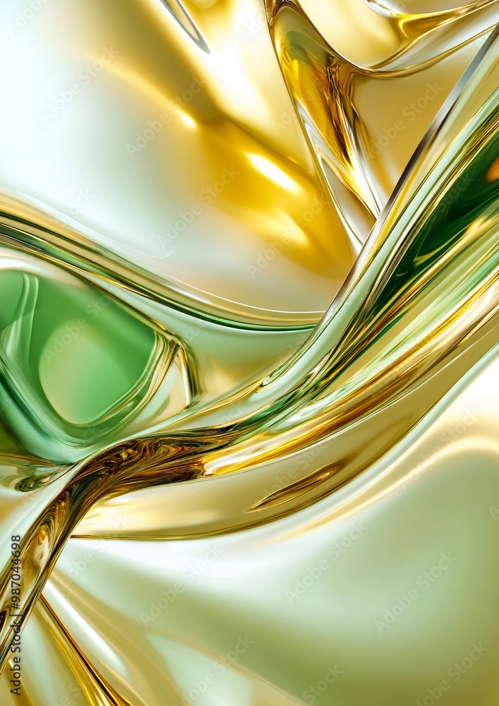 Wall mural A close up of a green and gold abstract background