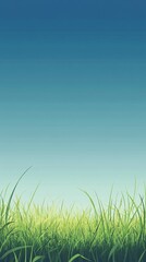 Vibrant green grass against blue sky