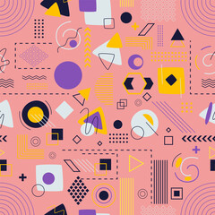 Geometric seamless pattern, minimalist style