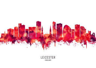 Leicester England Skyline Red 
