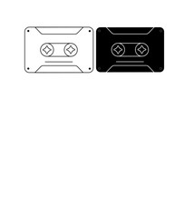 Cassette tape. Icon for design. Easily editable