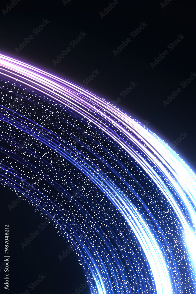 Poster grainy background. vibrant light trails create a stunning visual display, illuminating the darkness 