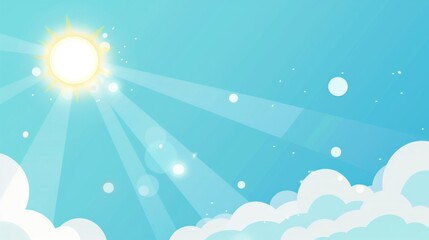Obraz premium Sunny Day with Fluffy Clouds