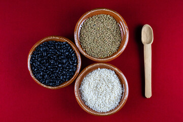 Rice, lentils and black beans 