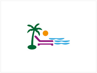 BEACH logo design, vector and illustration, or icon. 