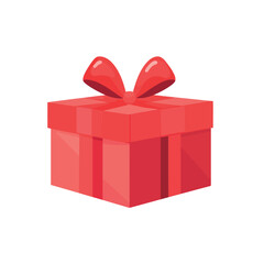 Obraz premium red gift box with ribbon