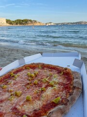 pizza on the beach