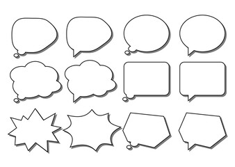 シンプルな吹き出しセット35