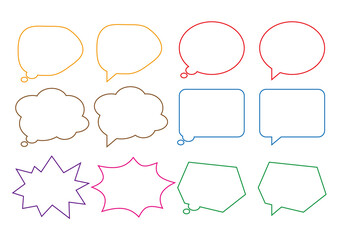 シンプルな吹き出しセットカラー33