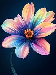 Fototapeta premium Vibrant multicolored flower on dark background