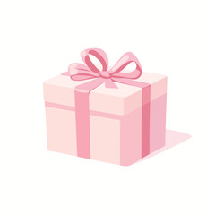 Obraz premium pink gift box with ribbon