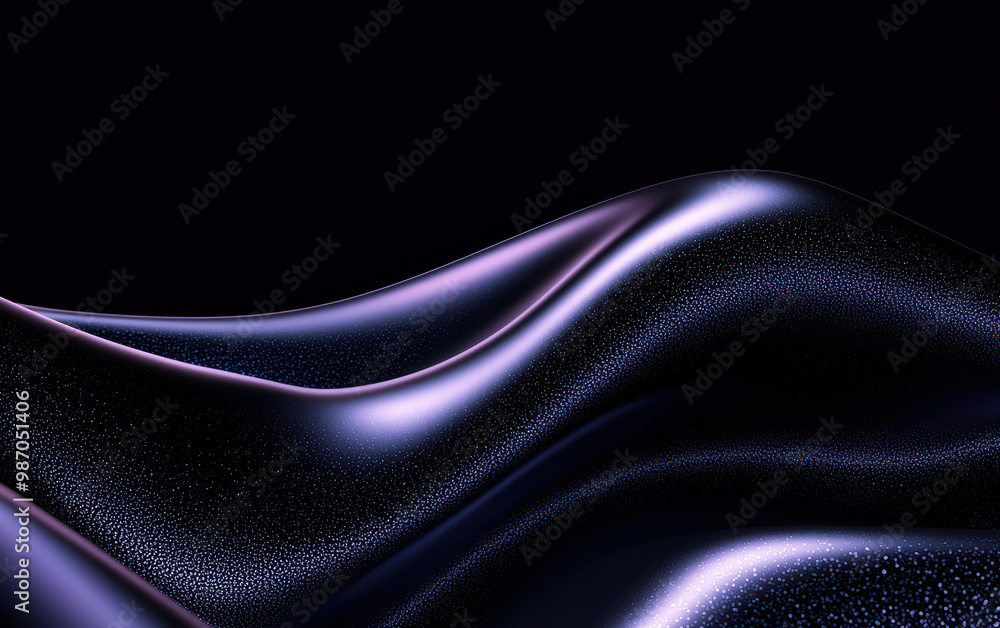 Poster grainy background. a stunning abstract image of flowing waves with a shiny, dark surface, illuminate