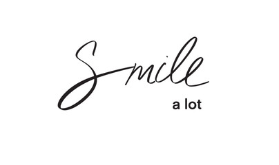Smile a lot calligraphy text font script black dark color symbol sign happy smile success fun face toothy smile vector illustration design message lifestyle beautiful professional lifestyle banner art