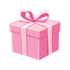 Obraz premium pink gift box with ribbon