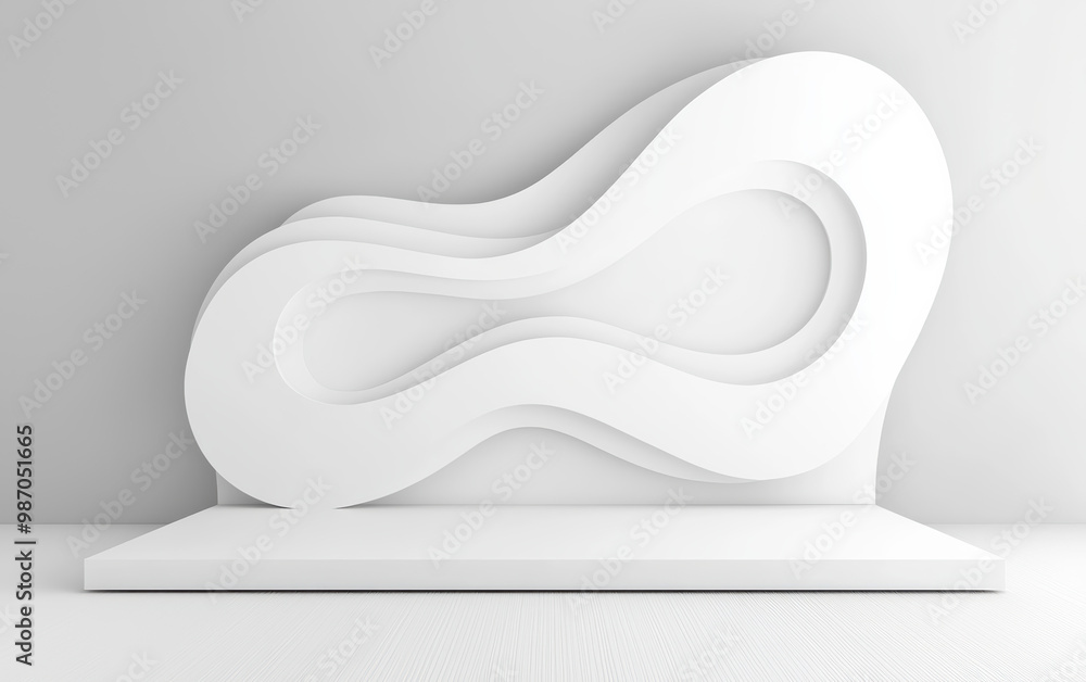 Poster modern abstract background featuring waves and curves in white, perfect for creative projects and mi
