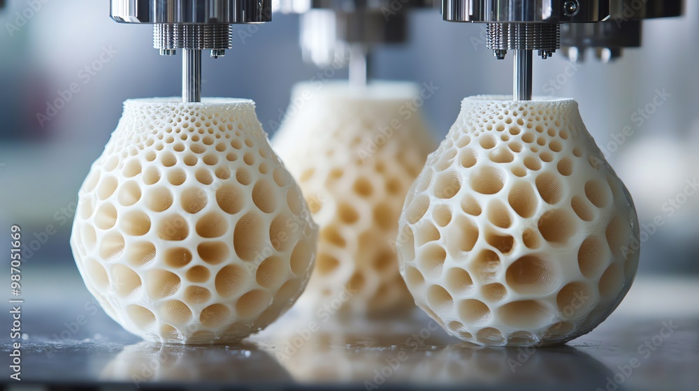 Aufkleber 3d printed spherical objects with intricate honeycomb patterns.