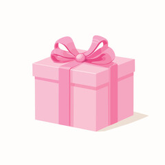 Obraz premium pink gift box with ribbon