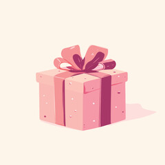 Obraz premium pink gift box with ribbon