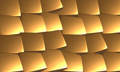 line up gold tiles bars background, 3D illustration