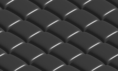 metallic Black cube row, background, 3D illustration