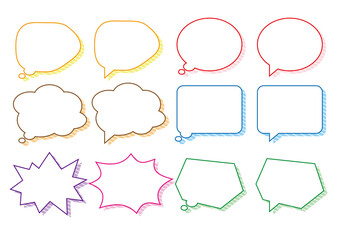 シンプルな吹き出しセットカラー23