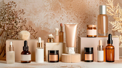 Luxury Makeup Tools and Collection on Display