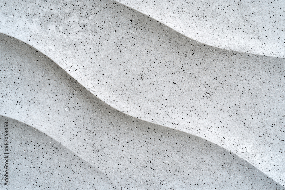 Poster abstract detail of textured concrete waves, showcasing a modern architectural design element with su