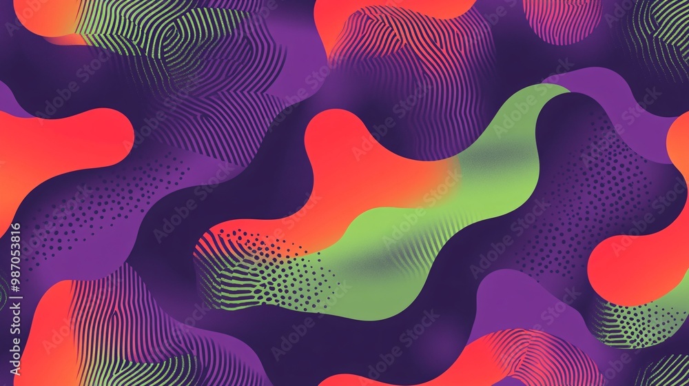 Poster colorful abstract wave pattern design