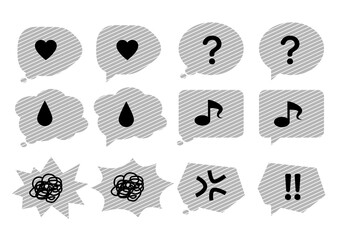 シンプルな吹き出しセット10