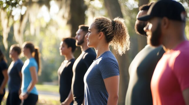 Diverse Group in Outdoor Boot Camp Training Session