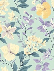 Floral pattern with soft pastel colors