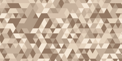 Obraz premium Abstract seamless pattern geometric triangle background with Origami style. Vector brown triangular mosaic and low polygon texture Creative Design wallpaper template background, vector illustration. 