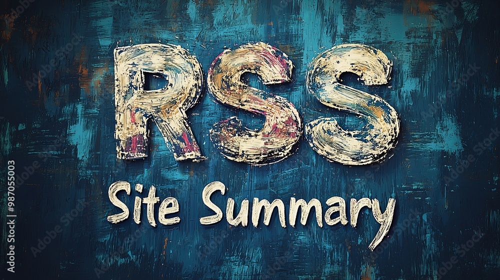 Poster abstract rss site summary text in artistic style